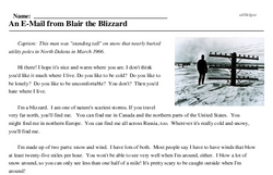 Print <i>An E-Mail from Blair the Blizzard</i> reading comprehension.