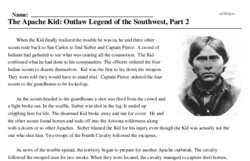 Print <i>The Apache Kid: Outlaw Legend of the Southwest, Part 2</i> reading comprehension.