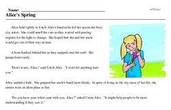 Print <i>Alice's Spring</i> reading comprehension.
