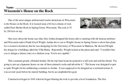 Print <i>Wisconsin's House on the Rock</i> reading comprehension.
