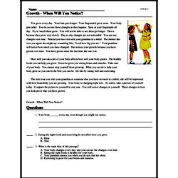 Growth - When Will You Notice? - Reading Comprehension Worksheet | edHelper