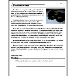 A Mistake That Worked - Reading Comprehension Worksheet | edHelper