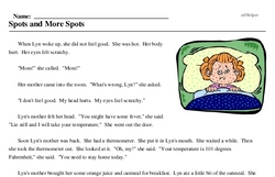 Print <i>Spots and More Spots</i> reading comprehension.