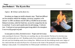 Print <i>Jon Bohmer: The Kyoto Box</i> reading comprehension.