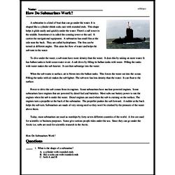 Print <i>How Do Submarines Work?</i> reading comprehension.