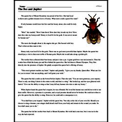 Print <i>The Bee and Jupiter</i> reading comprehension.