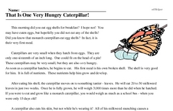 Print <i>That Is One Very Hungry Caterpillar!</i> reading comprehension.
