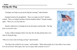 Print <i>Flying the Flag</i> reading comprehension.