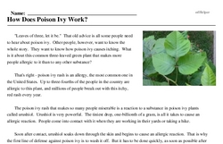 Print <i>How Does Poison Ivy Work?</i> reading comprehension.