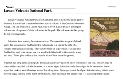 Print <i>Lassen Volcanic National Park</i> reading comprehension.
