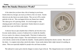 Print <i>How Do Smoke Detectors Work?</i> reading comprehension.
