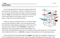 Print <i>Food Webs</i> reading comprehension.