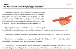 Print <i>The Mystery of the Multiplying Chocolates</i> reading comprehension.