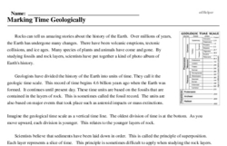 Print <i>Marking Time Geologically</i> reading comprehension.
