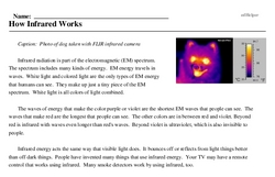 Print <i>How Infrared Works</i> reading comprehension.
