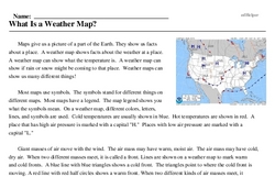 What Is A Weather Map Reading Comprehension Worksheet Edhelper