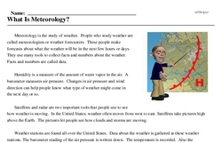 Print <i>What Is Meteorology?</i> reading comprehension.