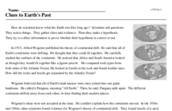 Clues to Earth's Past - Reading Comprehension Worksheet | edHelper