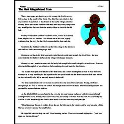 Print <i>The First Gingerbread Man</i> reading comprehension.