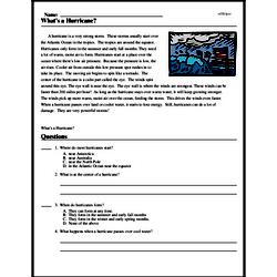 What's a Hurricane? - Reading Comprehension Worksheet | edHelper