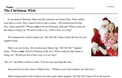 Print <i>The Christmas Wish</i> reading comprehension.