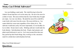 Print <i>Mom, Can I Drink Saltwater?</i> reading comprehension.