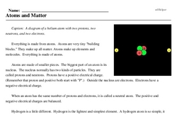 Print <i>Atoms and Matter</i> reading comprehension.