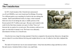 Print <i>The <i>Uintatherium</i></i> reading comprehension.