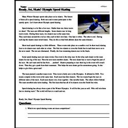 Print <i>Ready, Set, Skate! Olympic Speed Skating</i> reading comprehension.