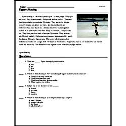 Figure Skating - Reading Comprehension Worksheet | edHelper