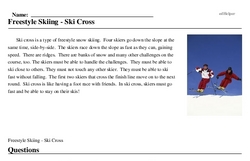Print <i>Freestyle Skiing - Ski Cross</i> reading comprehension.