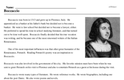 Print <i>Boccaccio</i> reading comprehension.