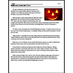Print <i>Halloween Across the U.S.A.</i> reading comprehension.
