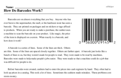 Print <i>How Do Barcodes Work?</i> reading comprehension.