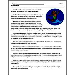 Water Skis - Reading Comprehension Worksheet | edHelper