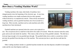 Print <i>How Does a Vending Machine Work?</i> reading comprehension.