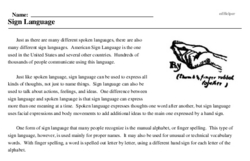 Print <i>Sign Language</i> reading comprehension.