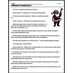 Print <i>Christmas in Australia, Part 1</i> reading comprehension.