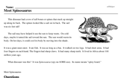 Print <i>Meet <i>Spinosaurus</i></i> reading comprehension.