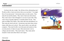 Print <i>Astronomer</i> reading comprehension.