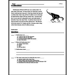 Print <i>Ornithomimus</i> reading comprehension.