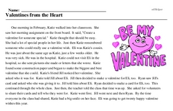 Print <i>Valentines from the Heart</i> reading comprehension.