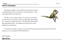 Print <i>Meet <i>Utahraptor</i></i> reading comprehension.