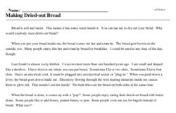 Print <i>Making Dried-out Bread</i> reading comprehension.
