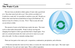 Print <i>The Water Cycle</i> reading comprehension.