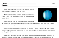 Print <i>Uranus</i> reading comprehension.