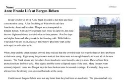Print <i>Anne Frank: Life at Bergen-Belsen</i> reading comprehension.