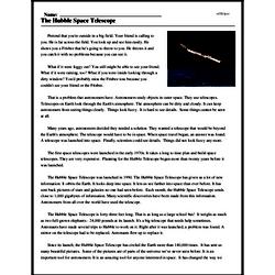 Print <i>The Hubble Space Telescope</i> reading comprehension.