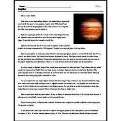 Print <i>Jupiter</i> reading comprehension.