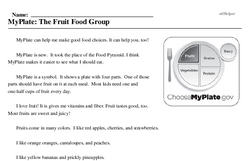 Print <i>MyPlate: The Fruit Food Group</i> reading comprehension.